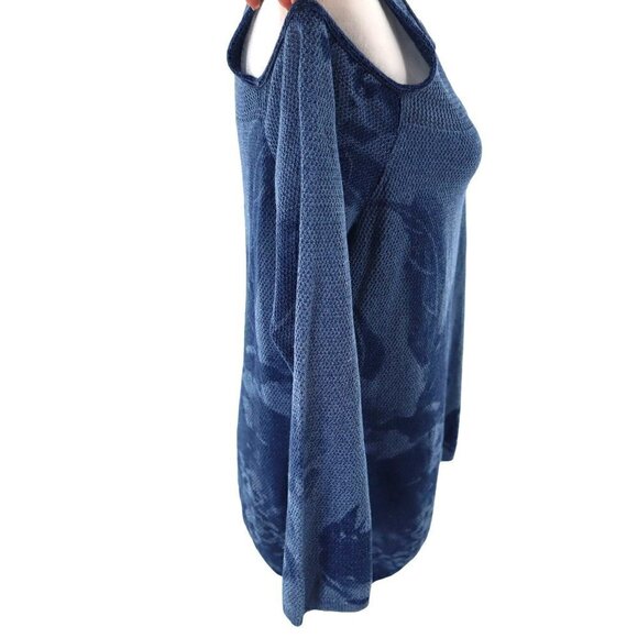 INC Womens Open Knit Cold Shoulder Blue Boho Top Size Large - Picture 5 of 16